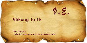 Vékony Erik névjegykártya