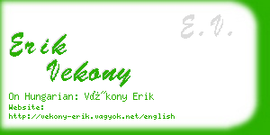 erik vekony business card